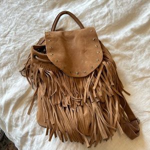 Scotch & Soda brown suede backpack